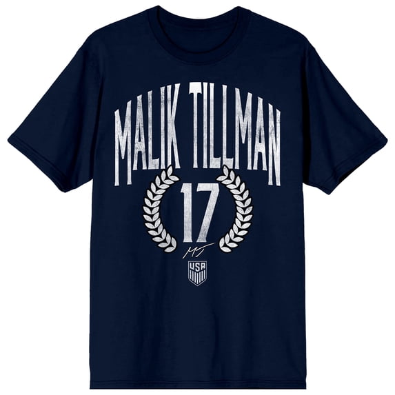 USSF X USMNTPA Malik Tillman 17 Adult Navy Crew Neck Short Sleeve T-shirt - XXL