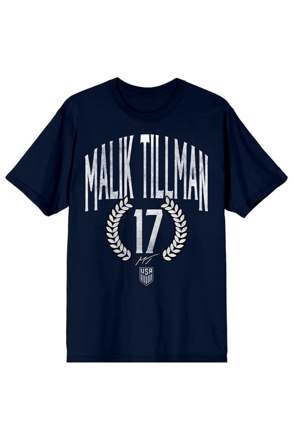 USSF X USMNTPA Malik Tillman 17 Adult Navy Crew Neck Short Sleeve T-shirt - XXL
