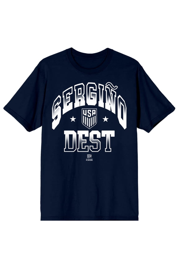 USSF X USMNTPA Sergino Dest Logo Icons Adult Navy Crew Neck Short Sleeve T-shirt-XXL