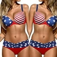 thumbnail image 1 of USSUMA Women's Swimwear Solid Color Bikini 4th of July Plus Size Swimsuits Lightweight Womens Bikini for Beach Red Holiday Savings Clearance, 1 of 6