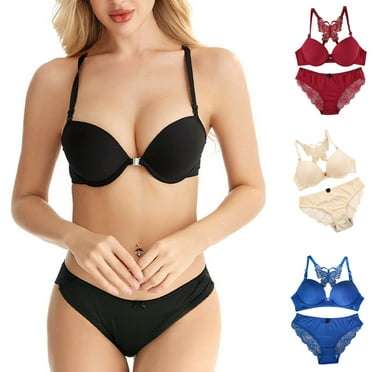 USSUMA 1 Set Fashion Woman's Lace Beauty Back Solid Strap Wrap Plus Size Bra Underwear Push up Bras for Women No Underwire Smoothing Bras On-trend Low Spend