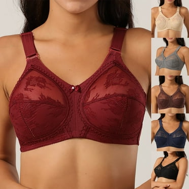 USSUMA 1pc Women's Sexy Lace Transparent Underwear Without Steel Ring And Sponge Bras Push up Bra Wireless bras Front Closure Bra Fall Savings