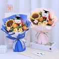 thumbnail image 1 of USSUMA 2025 Graduation Gift Set Knitted Flower Bouquet With Graduation Bear Gift Bag Blue, 1 of 7
