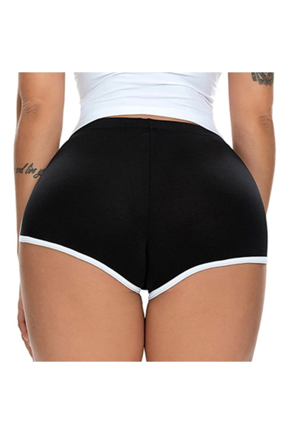 Up to 50% off Womens Shorts Casual Solid Color Dolphin Pull-on Elastic Waist Compression Hip Lifting Leggings High Waist Sports Comfy Shrots Regular Fit Flowy Shorts for Climbing Black Xxl
