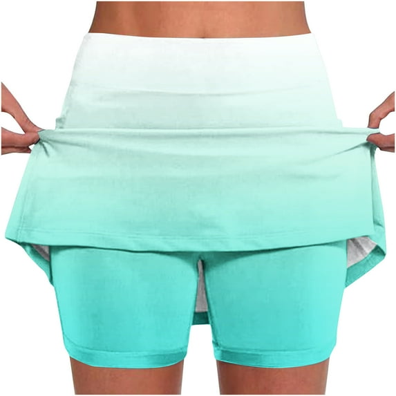 USSUMA Athletic Shorts for Women Solid Color Running Elastic Band Fashionable Skinny Skirt Pants Leisure Mid Waist Sports Fashion Shorts Leggings Loose Fit Shorts for Women for Street Mint Green Xl