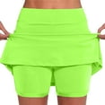 thumbnail image 1 of USSUMA Athletic Shorts for Women Solid Color Running Pull-on Elastic Quick Dry Skinny Shorts Skirts Leisure Mid Waist Sports Moisture Wicking Short Pants Leggings Shorts for Women for Green L, 1 of 5