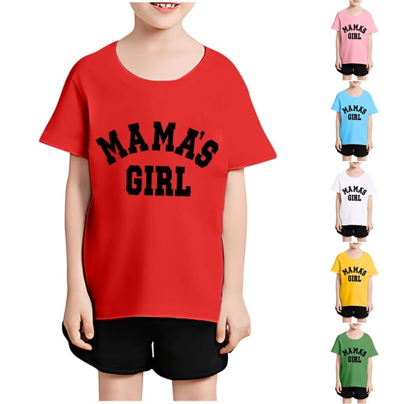 USSUMA Baby Clothes for Girls Round Neck Short Sleeve Letter Prints Girls and Boy Simple Pullover Tops Casual Shirt Tops Soft Girls Shirts for Casual Yellow 2 Years My Order