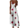 thumbnail image 1 of USSUMA Beach Dresses for Women Casual Summer, Women Boho Daisy Print Long Dress Summer Halter Spaghetti Strap V Neck Backless Maxi Dresses Sleeveless Beach Sundress, 1 of 5