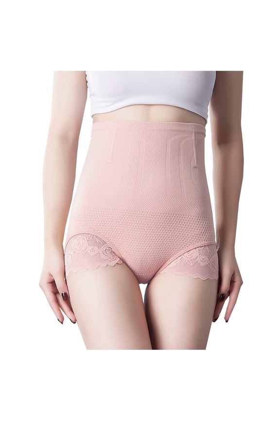 Biker Shorts Women Solid Color Pull-on Body Shaper Shorts Shapewear Tunic Underwear High Waist Lace Moisture Wicking Shrots Hip Lifting Silk Regular Fit Summer Shorts for Go Shopping Pink Xl