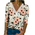 thumbnail image 1 of USSUMA Boho Tops for Women Gradient Floral Print Women Tops Long Sleeve V Neck Loose Fit Women Blouses and Tops Fashion, 1 of 5