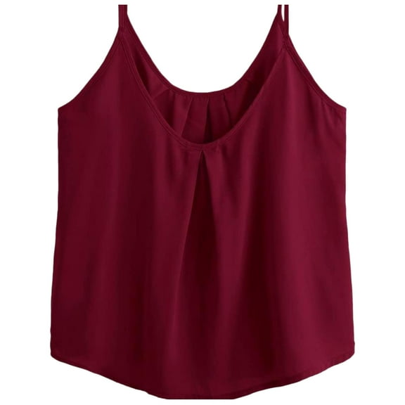 USSUMA Camisole Tops for Women Summer Tops for Women 2025 Women's Fashion Casual Sexy Pleated Small Camis Large Size Tops Blouse Holiday Saving Womens Tops