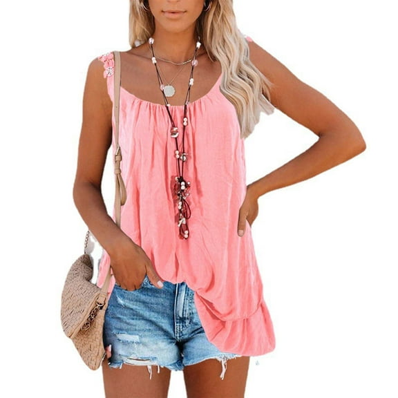 USSUMA Camisole Tops for Women Tops for Women Trendy Fashion Women Casual Loose Solid Lace Sling Slim Tank Sexy Tops Festival Gift Womens Tops Solidcolor