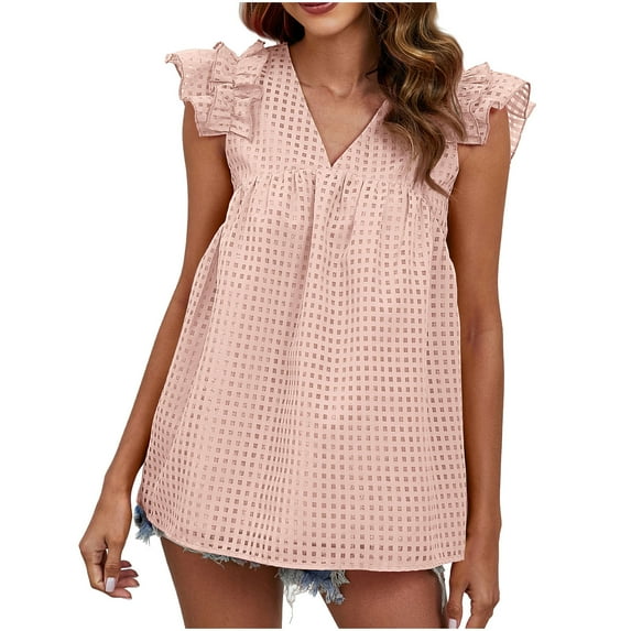 USSUMA Camisole Tops for Women Workout Tops for Women Fashion Women Sleeveless Garment Comfortable Breathable V-Neck Blouses Tops Clearance Sale Womens Tops