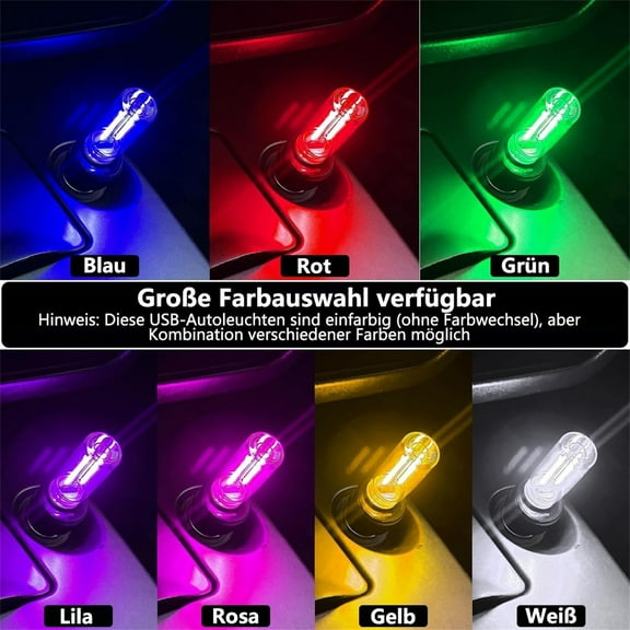 USSUMA Car Accessories USB Night Light Bulb Car USB Night Light Soft LED Lamp Plug In Ambient Interior Auto Lighting For Reading Mobile Charging Port Mood Light Car Night Light