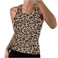 thumbnail image 1 of USSUMA Cute Womens Tops Summer Women's Casual Slim Fit Sleeveless Plus Tunics Thread Print Snap Mesh Vest Tops Blouse Ladies Tops Trendy, 1 of 5