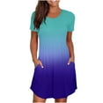 thumbnail image 1 of USSUMA Dresses for Women Party Casual,Women's T-Shirt Dresses Casual Loose Soft Tie Dye Short Sleeve Pockets Swing Tunic Mini Dress Beach Sundress, 1 of 4