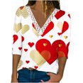 thumbnail image 1 of USSUMA Dressy Tops for Women Floral Print Womens Blouses and Tops Casual Long Sleeves V-Neck Casual Dressy Shirts for Women, 1 of 5
