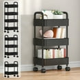 thumbnail image 1 of USSUMA Gifts Kitchen Storage Cart 4-layer Black With Armrests Storage Rack Bathroom Toilet Toiletries Storage Cart, 1 of 9