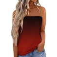 thumbnail image 1 of USSUMA Gradient Strapless Bandeau T-Shirts for Women Trendy Ombre Tube Tops Tanks Women's Shirts and Blouses Sleeveless Women Tops Dressy Casual Summer Off Shoulder Plus Tunics Beach, 1 of 4