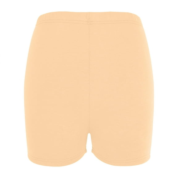 USSUMA High Waisted Shorts Women Plain Colour Hotpants Pull-on Elastic Mid Waist Thick Three Quarter Pants Plus Size Plus Size Stylish Shorts Leggings Modern Fit Shorts for Women for Clubs Beige Xl