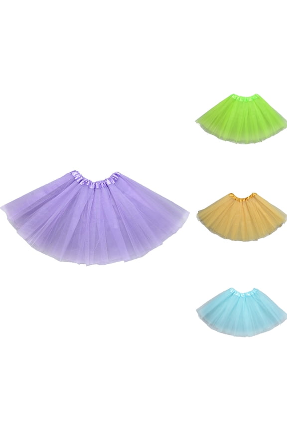 Layered Tulle Pleated Mini Tutu Skirt Elastic Waist Three-Layer Puffy Ballet-Inspired Performance Costume For Dance Parties Photo Shoots And Festivals — Tutu Skirt