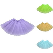 USSUMA Layered Tulle Pleated Mini Tutu Skirt Elastic Waist Three-Layer Puffy Ballet-Inspired Performance Costume For Dance Parties Photo Shoots And Festivals   Tutu Skirt