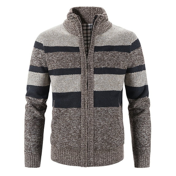 USSUMA Long Sleeve Cardigan For Men Dressy, Men's Cardigan Basic Cardigans Mens Color Block Vintage Plus Size Sweaters Shacket Jacket Blouses