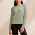 thumbnail image 1 of USSUMA Long Sleeve Shirts for Women Casual Crew Neck Basic Tee Shirt Fall Tops Fashion Outfits Solid Comfy Soft Fit Blouses Today Discount, 1 of 4