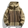 thumbnail image 1 of USSUMA Men Waterproof Jacket Mens Windproof Jacket Long Sleeved Hooded Full Zipper Pocket Coat Comfortable Multicolor Loose Outerwear Workout Fall Top, 1 of 6