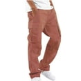 thumbnail image 1 of USSUMA Mens Cargo Pants with Pockets Casual Drawstring Wild Leg Work Pants Military Army Hiking Tactical Trousers, 1 of 8