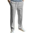 thumbnail image 1 of USSUMA Mens Work Pants Solid Athletic Long Joggers Athletic Relaxed High Waist Outdoor Drawstring Adaptable Casual Mens Clothing Gray L, 1 of 2