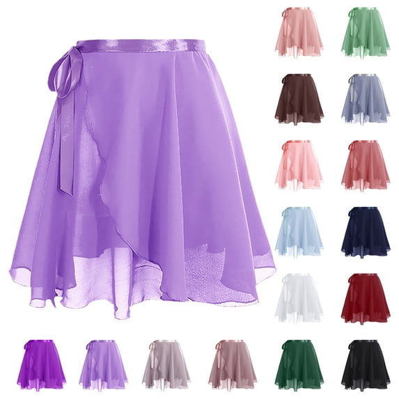 USSUMA Mesh Bandage Mini Dance Skirt High-Waist Pull-On Solid Color Tie Closure Lightweight Breathable Ballet Cover-Up For Dance Rehearsal Performance And Studio Practice