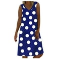 thumbnail image 1 of USSUMA Midi Sundresses for Women Casual Summer Polka Dot Knee Length Beach Dress Womens Flowy Shift Tank Plus Sun Dresses V Neck Sleeveless Dress Party Vacation, 1 of 4
