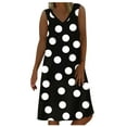 thumbnail image 1 of USSUMA Midi Sundresses for Women Casual Summer Polka Dot Knee Length Beach Dress Womens Flowy Shift Tank Plus Sun Dresses V Neck Sleeveless Dress Party Vacation, 1 of 4