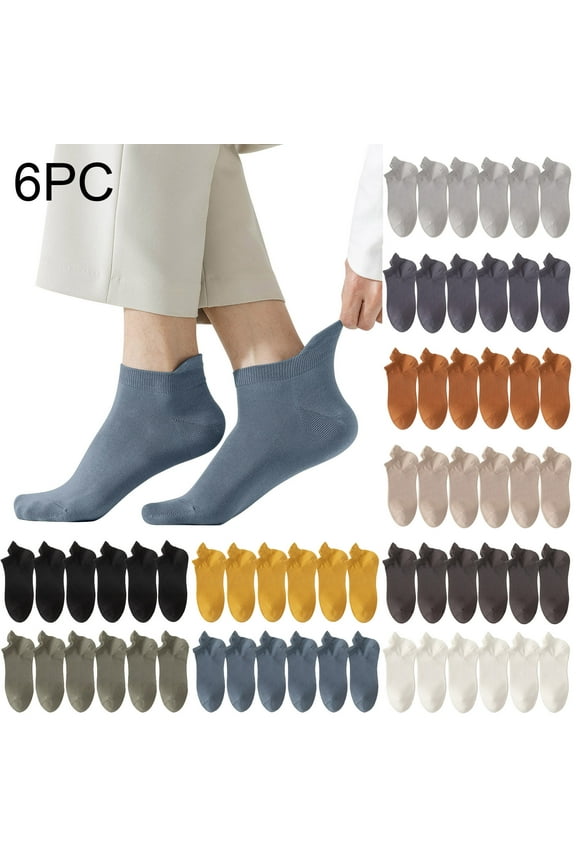 USSUMA Non Slip Grip Socks Gifts for Men 6 Pairs Man Socks Mesh Ventilation Non Slip Liner Footies Thin Socks Lightweight Socks 6x Socks Army Green