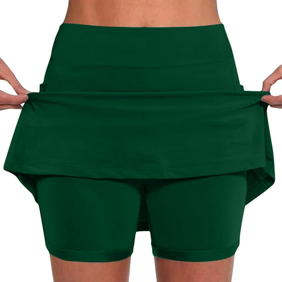 USSUMA Online Shopping Linen Shorts for Women Solid Color Running Pull-on Fashionable Skinny Skirt Pants Casual Mid Waist Sports Stylish Shorts Leggings Regular Fit Shorts for Travel Green Xxxl