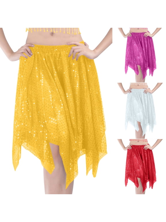 Performance Highlight Stage Skirt Solid Color Sparkle Mesh Layered Puff Tulle Elastic Waist Lined For Dance Recitals Costume Parties And Photo Shoots — Party Skirt