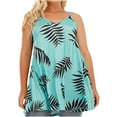 thumbnail image 1 of USSUMA Plus Size Flowy Tank Tops Summer Tops for Women 2022 Trendy Sunflower Graphic Womens Tunic Tops v Neck Basic Shirts Tees Sleeveless Dressy Blouses for Women, 1 of 5