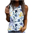 thumbnail image 1 of USSUMA Cute Loose Workout Tank Vest Summer Tops for Women 2022 Trendy Floral Print Womens Tunic Tops Crewneck Basic Shirts Tees Sleeveless Dressy Blouses for Women, 1 of 5