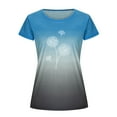 thumbnail image 1 of USSUMA Plus Womens Tops Dressy Casual Ombre Cute Round Neck Women's Tunics Dandelion Print Basic Tee T Shirts for Women Short Sleeve Summer Blouses Trendy, 1 of 6