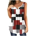 thumbnail image 1 of USSUMA Plus Womens Tops Dressy Casual Pleated Flowy Tank V Neck Women's Tunics Floral Print Button Vest Basic Tee T Shirts for Women Sleeveless Summer Blouses Trendy, 1 of 5