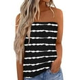 thumbnail image 1 of USSUMA Womens Blouses and Tops Dressy Women's Sexy Sleeveless Blouse Pleated Tube Top Striped Strapless Sleeveless Summer Tube Crop Top Pleated Tank Sihrts, 1 of 4