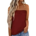 thumbnail image 1 of USSUMA Plus Womens Tops Dressy Casual Womens Tube Tops Strapless Striped Tanks Backless Sexy Casual Bandeau Sleeveless Shirts Summer Saving, 1 of 4