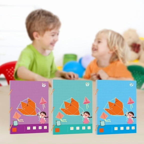 USSUMA Pull String Geometry Learning Book DIY Solid Geometry Book Geometry Elementary School Student Space Thinking Training Game Book Quiet Book Puzzle Toy