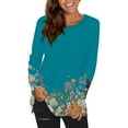 thumbnail image 1 of USSUMA Pullover Tops For Women Long Sleeve - Tunic Tops for Women Color Block Button Plain Graphic Tee Crewneck Long Sleeve Women's Early Autumn T-Shirt Sweatshirts Casual Classic Comfy Tee, 1 of 5