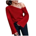 thumbnail image 1 of USSUMA Shirts for Women Sexy Casual, Womens Fall Winter Tunics Shirts Lightweight Loose Fit Graphic Scoop Neck Long Sleeve Top T-Shirt Blouse Linen Sunflower Heart Graphic Blouses Teen Tshirt, 1 of 5