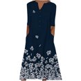 thumbnail image 1 of USSUMA Short Sleeve Summer Dresses for Women Casual Plus Size Button Up Swing Beach Party Maxi Sundresses V Neck Plus Dress Floral Print Long Pocket Sun Dress Wedding Guest, 1 of 8