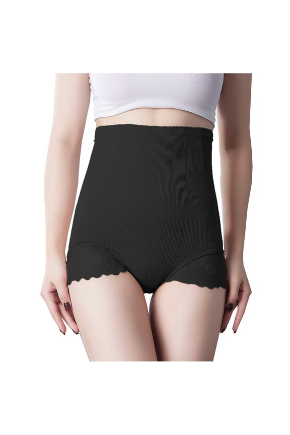 Shorts for Women Trendy Solid Color Pull-on Body Shaper Shorts Shapewear Tunic Underwear High Waist Lace Athletic Shorts Hip Lifting Silk Oversized Fit Womens Shorts for Cocktail Black L