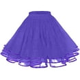 thumbnail image 1 of USSUMA Skirts for Women Midi Skirt Solid Color Pleated High-Elastic Mid-Calf Skirt Mesh Lounging Skirts Loose Dress Outdoor Clearance Sale Purple Skirt for Women Free Size, 1 of 2