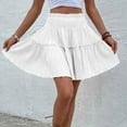 thumbnail image 1 of USSUMA Skirts for Women Midi Skirt Solid Color Pleated High-Elastic Mid-Calf Skirt Trendy Dress Comfortable Dress Meeting Festive Fashion White Skirt for Women XL, 1 of 4